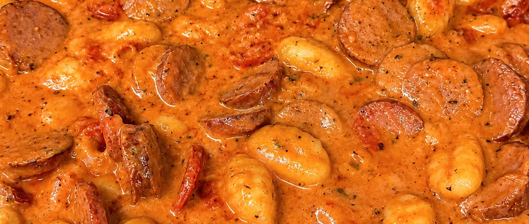 Creamy Chicken Sausage Gnocchi in Tomato Parmesan Sauce