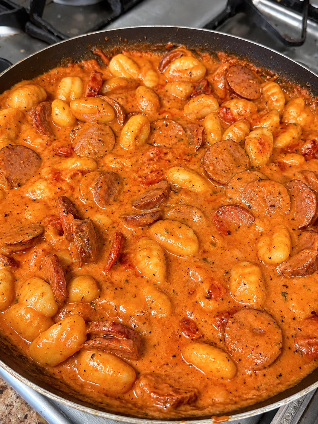Creamy Chicken Sausage Gnocchi in Tomato Parmesan Sauce