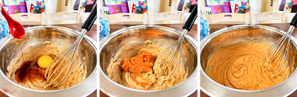 The Softest Pumpkin Spice Cookies mixing ingredients.
